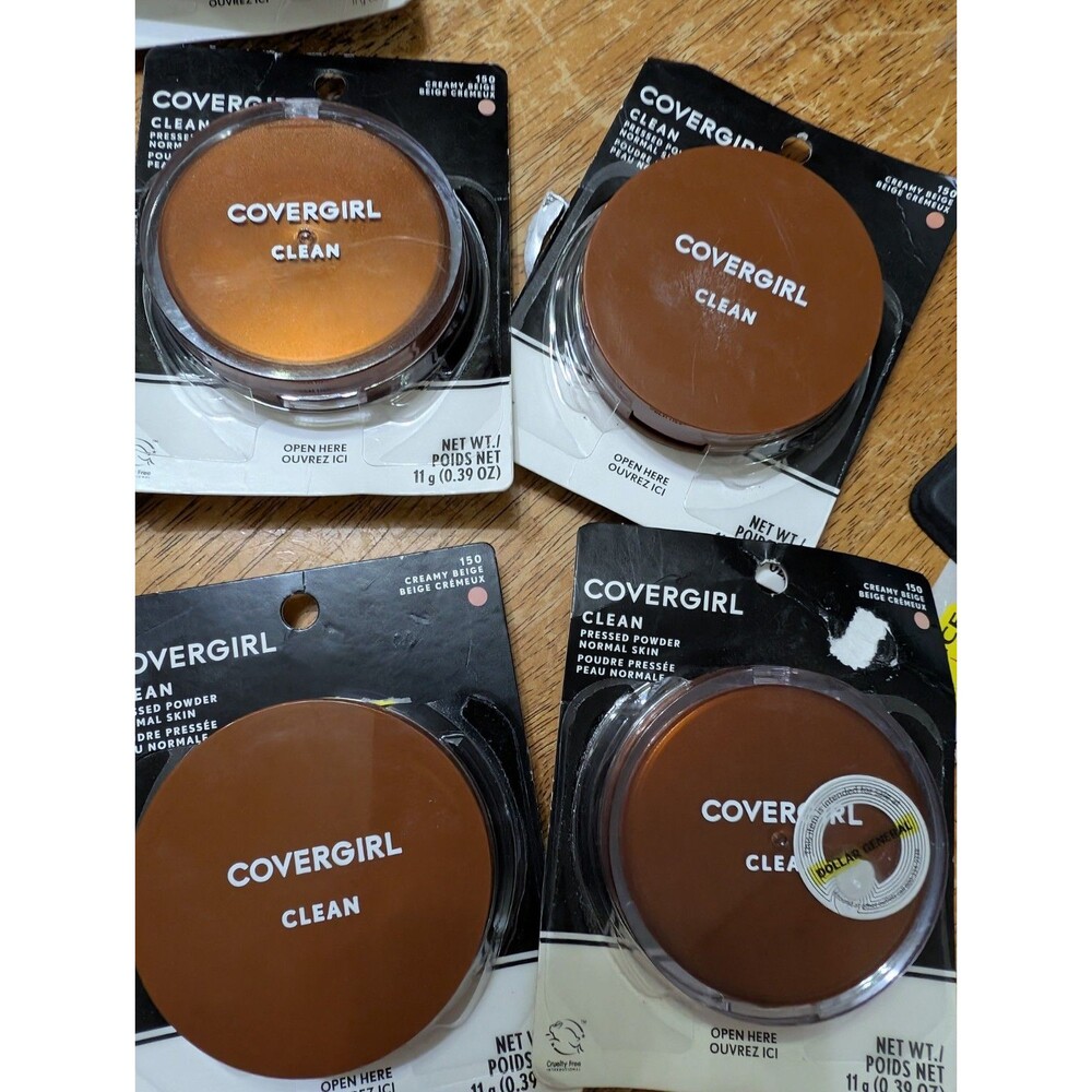 4 Covergirl Clean Pressed Powder 150 Creamy Beige For Normal Skin 0.30 oz New